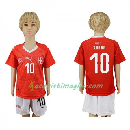 Divisa di Calcio Svizzera Xhaka 10 Bambino Prima Mondiali 2018